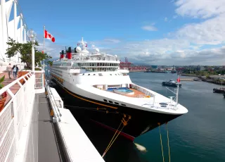 Ship docked at Canada place