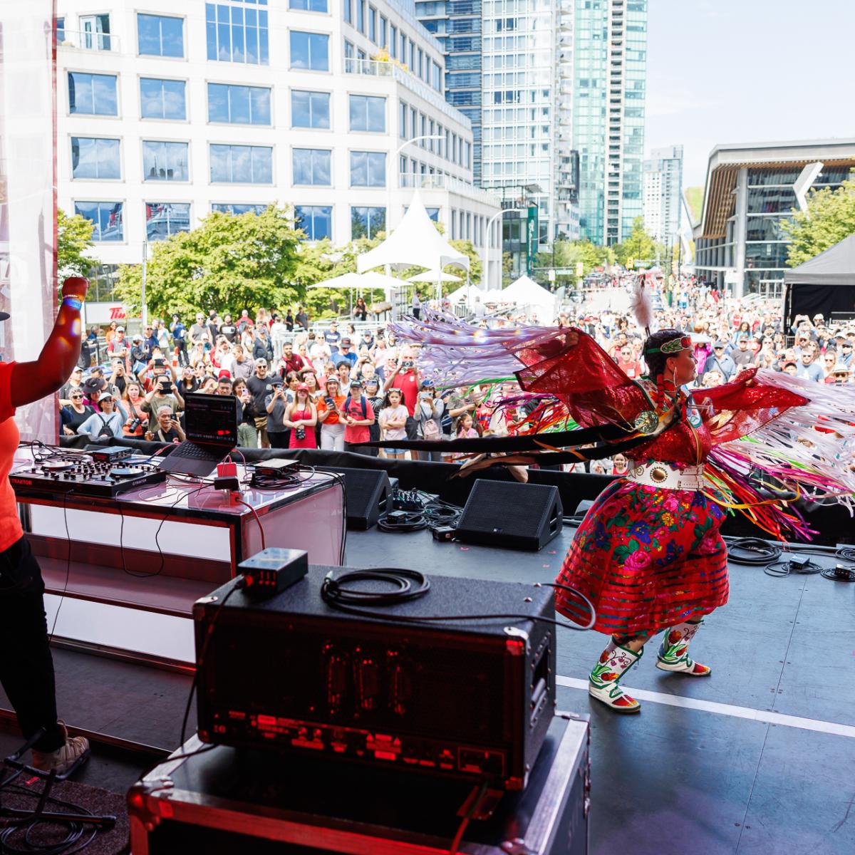 Performers performing on the main stage